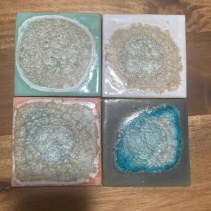Set of 4 crystal coasters
